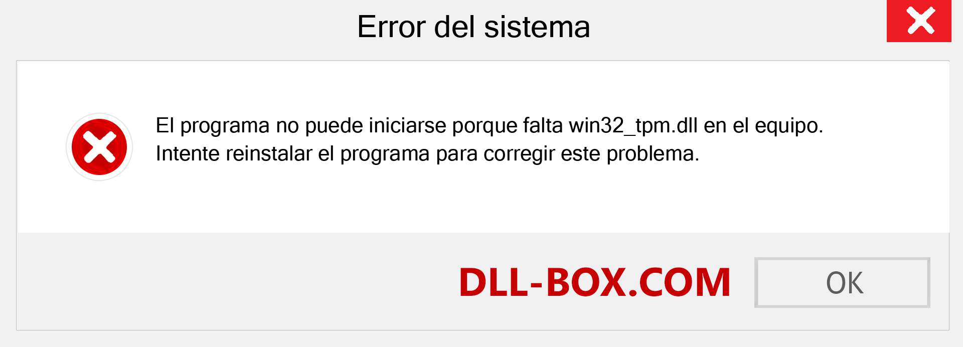 ¿Falta el archivo win32_tpm.dll ?. Descargar para Windows 7, 8, 10 - Corregir win32_tpm dll Missing Error en Windows, fotos, imágenes